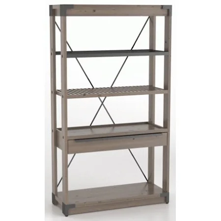 Customizable Wooden Bookcase With Metal Accents
